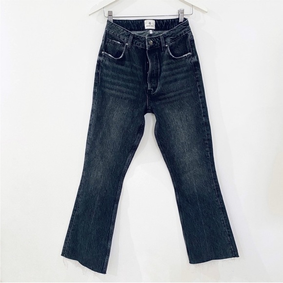 ANINE BING frayed high-rise bootcut jeans in dark gray - Picture 3 of 13